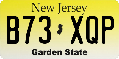 NJ license plate B73XQP