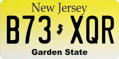 NJ license plate B73XQR