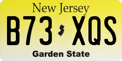 NJ license plate B73XQS