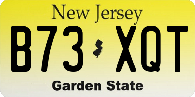 NJ license plate B73XQT