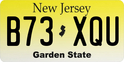 NJ license plate B73XQU