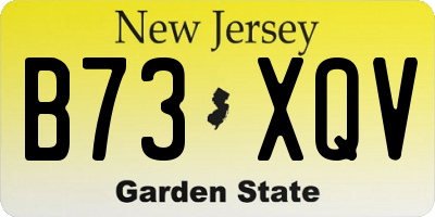 NJ license plate B73XQV