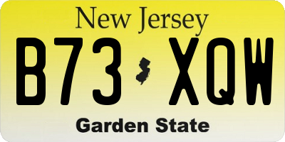NJ license plate B73XQW