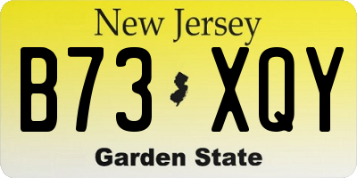 NJ license plate B73XQY