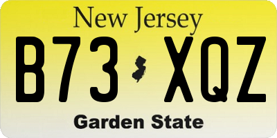 NJ license plate B73XQZ