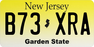 NJ license plate B73XRA