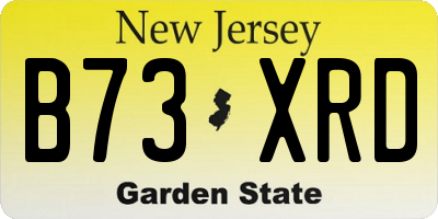 NJ license plate B73XRD