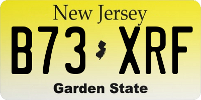 NJ license plate B73XRF