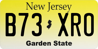 NJ license plate B73XRO