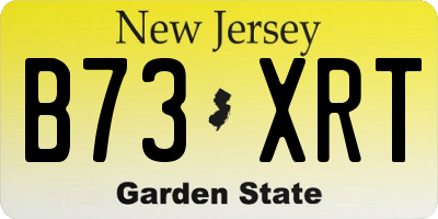 NJ license plate B73XRT