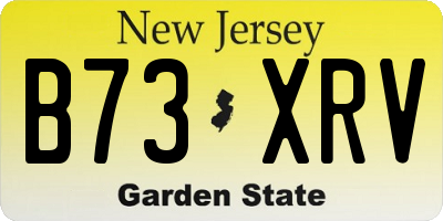 NJ license plate B73XRV