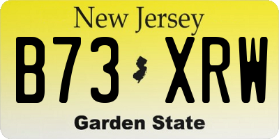 NJ license plate B73XRW