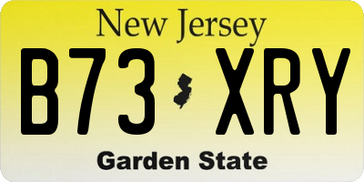 NJ license plate B73XRY