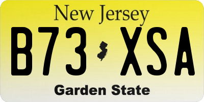 NJ license plate B73XSA