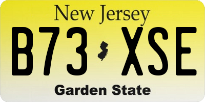 NJ license plate B73XSE