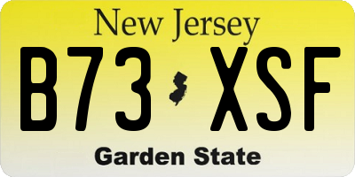 NJ license plate B73XSF