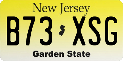NJ license plate B73XSG