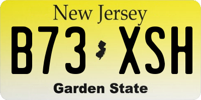 NJ license plate B73XSH