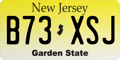 NJ license plate B73XSJ