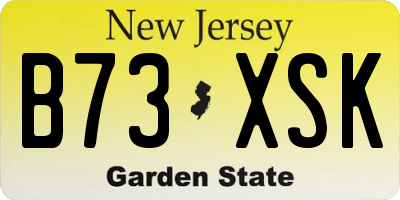 NJ license plate B73XSK