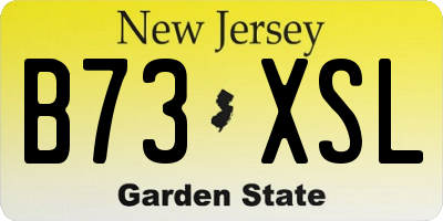 NJ license plate B73XSL