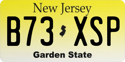 NJ license plate B73XSP