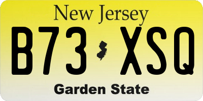 NJ license plate B73XSQ