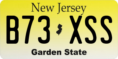 NJ license plate B73XSS