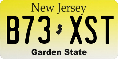 NJ license plate B73XST
