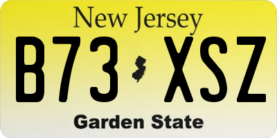 NJ license plate B73XSZ