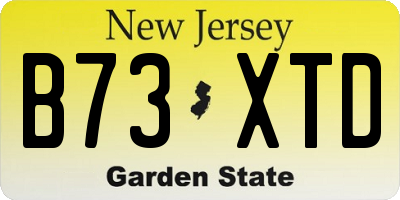 NJ license plate B73XTD