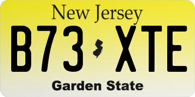 NJ license plate B73XTE