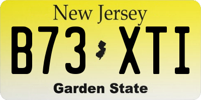 NJ license plate B73XTI