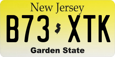 NJ license plate B73XTK