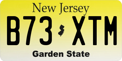 NJ license plate B73XTM