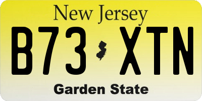 NJ license plate B73XTN