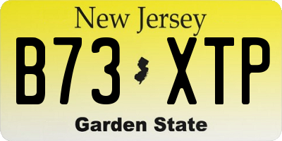 NJ license plate B73XTP