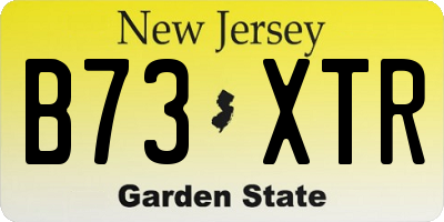 NJ license plate B73XTR