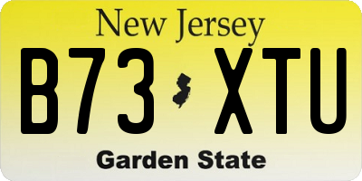 NJ license plate B73XTU