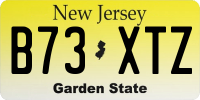 NJ license plate B73XTZ