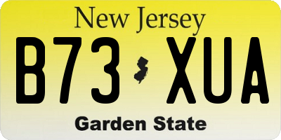 NJ license plate B73XUA