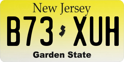 NJ license plate B73XUH