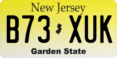 NJ license plate B73XUK