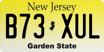 NJ license plate B73XUL