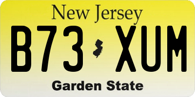 NJ license plate B73XUM