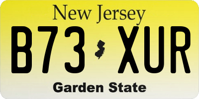 NJ license plate B73XUR