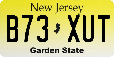 NJ license plate B73XUT