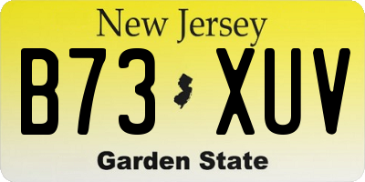 NJ license plate B73XUV