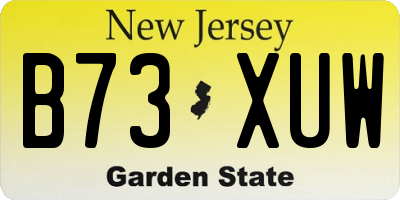 NJ license plate B73XUW