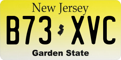 NJ license plate B73XVC